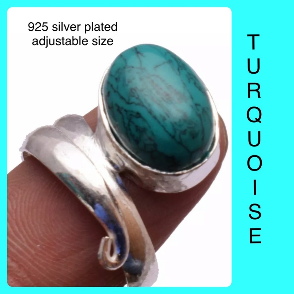 Turquoise Handmade Boho Adjustable Ethnic Silver